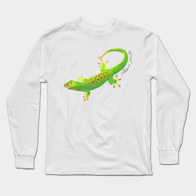 Giant day gecko with scientific name Long Sleeve T-Shirt by austinmg